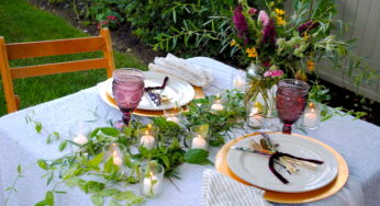Romantic Outdoor Dinner at home