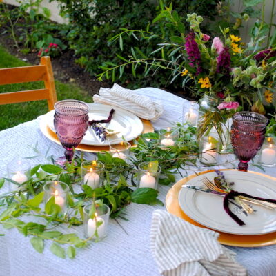 Romantic Outdoor Dinner at home