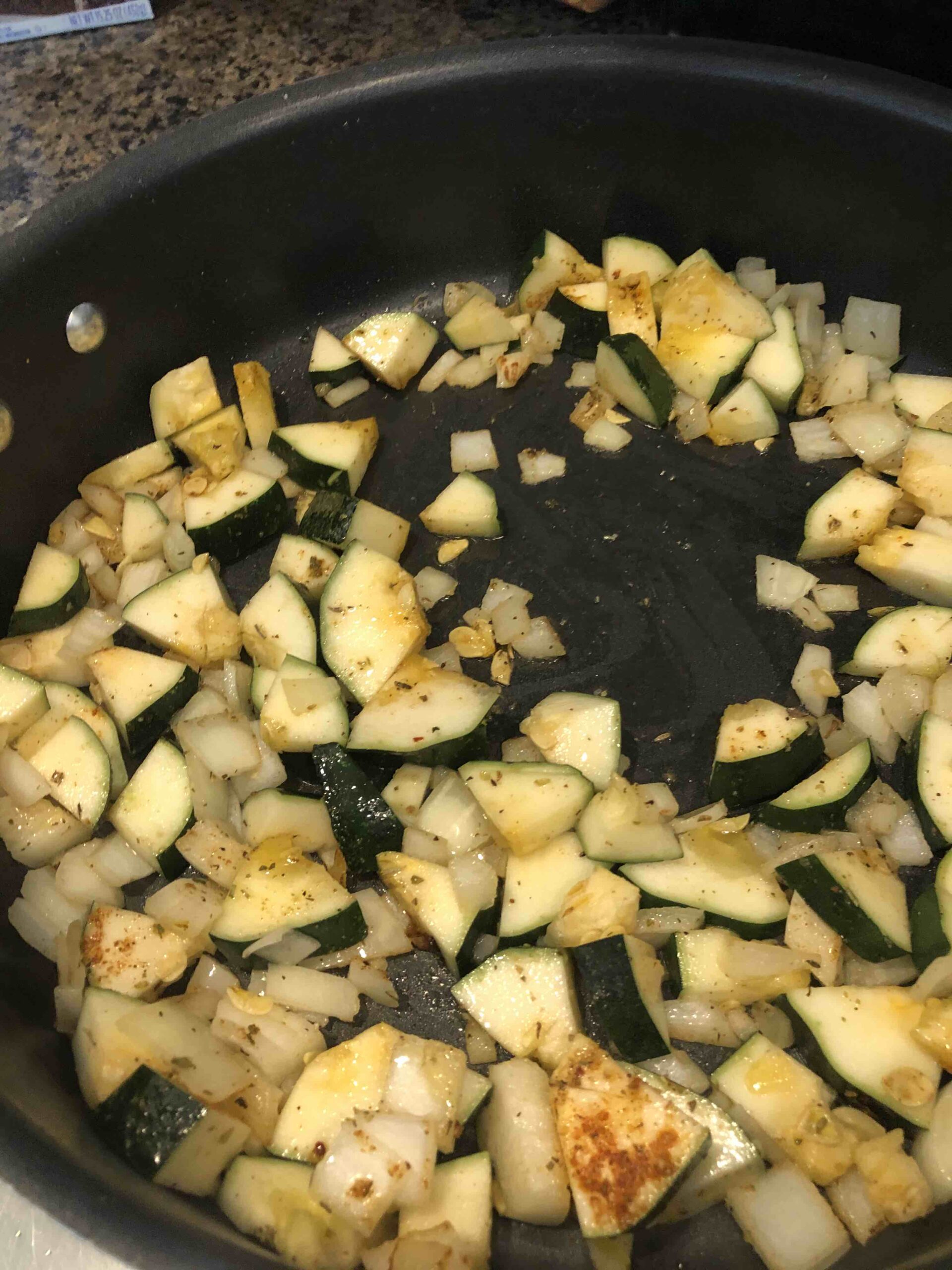 Skillet summer vegetable lasagna sauté the ingredients 