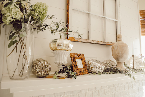 Neutral Fall decor on mantle