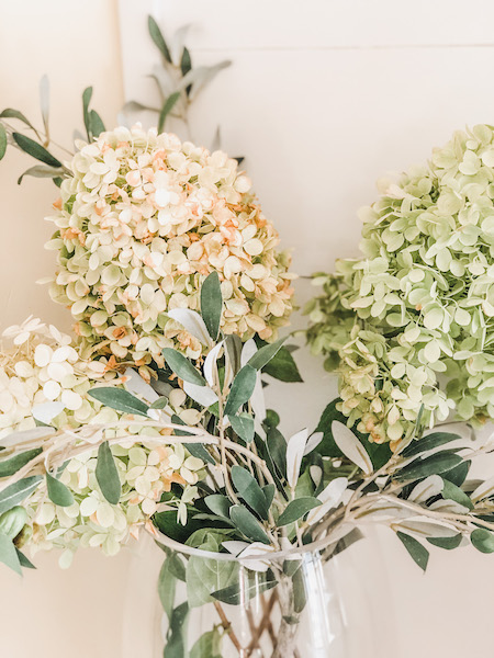 hydrangeas for fall mantle decor