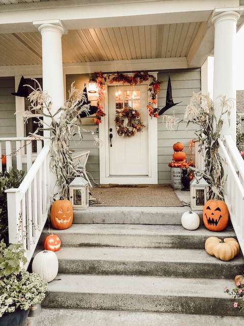 How To Decorate front Porch for Fall - Karins Kottage