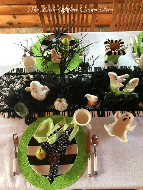 Green Halloween Tablescape