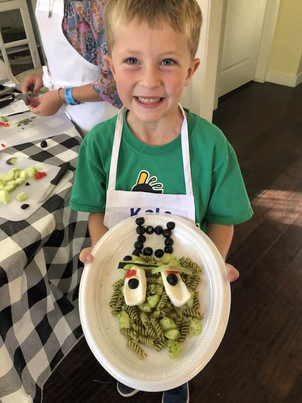 pesto pasta for Halloween