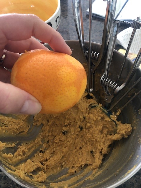 using orange zest for Pumpkin chocolate chip cookies