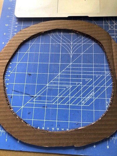 Circle shape cut from cardboard