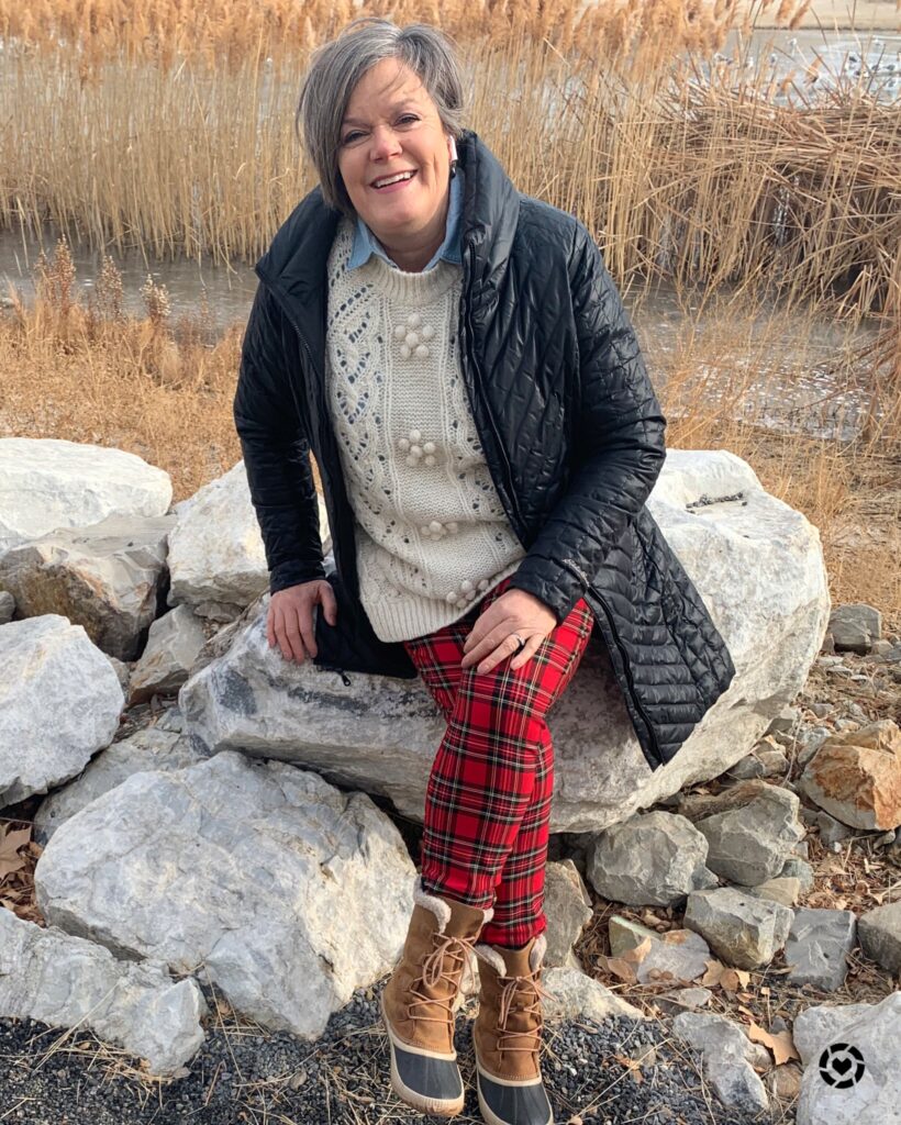 Red plaid pants - Karins kottage