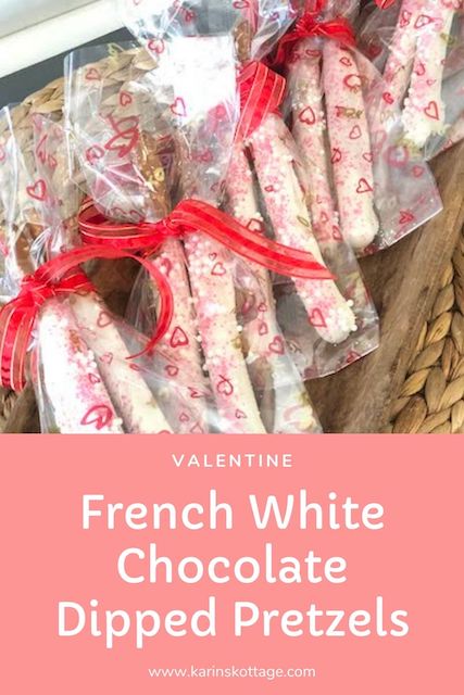 French white chocolate dipped pretzel rods