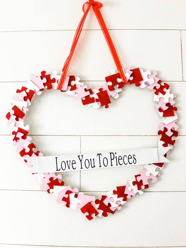 I love to you pieces Valentine heart wreath- Karins Kottage fun-valentine-recipes-and-craft-ideas