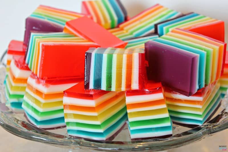 Centerpiece Wednesday Linky Party time-rainbow jello 