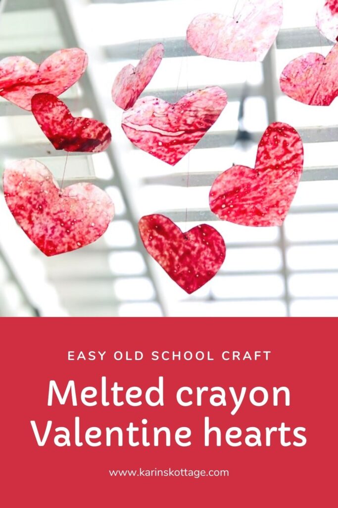 Melted crayon Valentine hearts