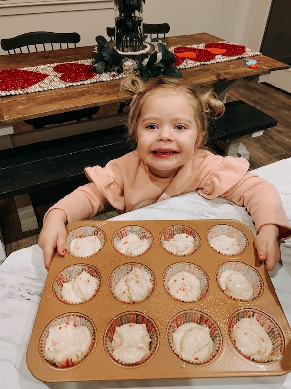 cupcake pans filled with batter