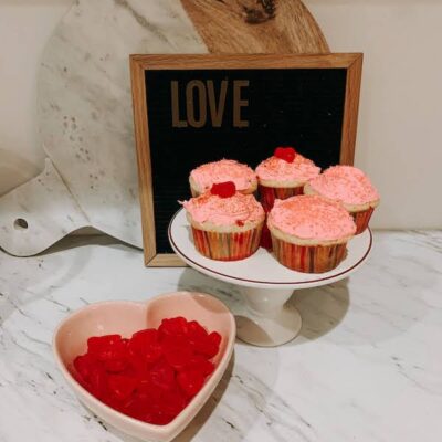 Funfetti Valentine cupcakes