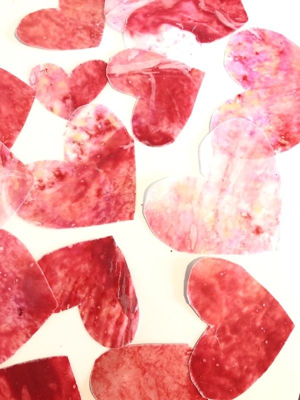 Melted crayon Valentine hearts fun- Karins Kottage valentine recipes and craft ideas