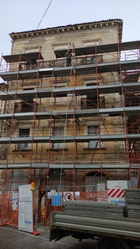 Update on our Italian Palace Palazzo Ricci surrounded in scaffolding
