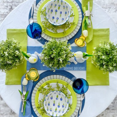 Blue and Green Spring Centerpiece Wednesday