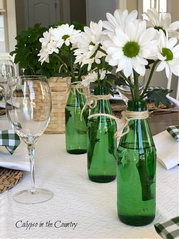 Green bottles for St. Patricks day