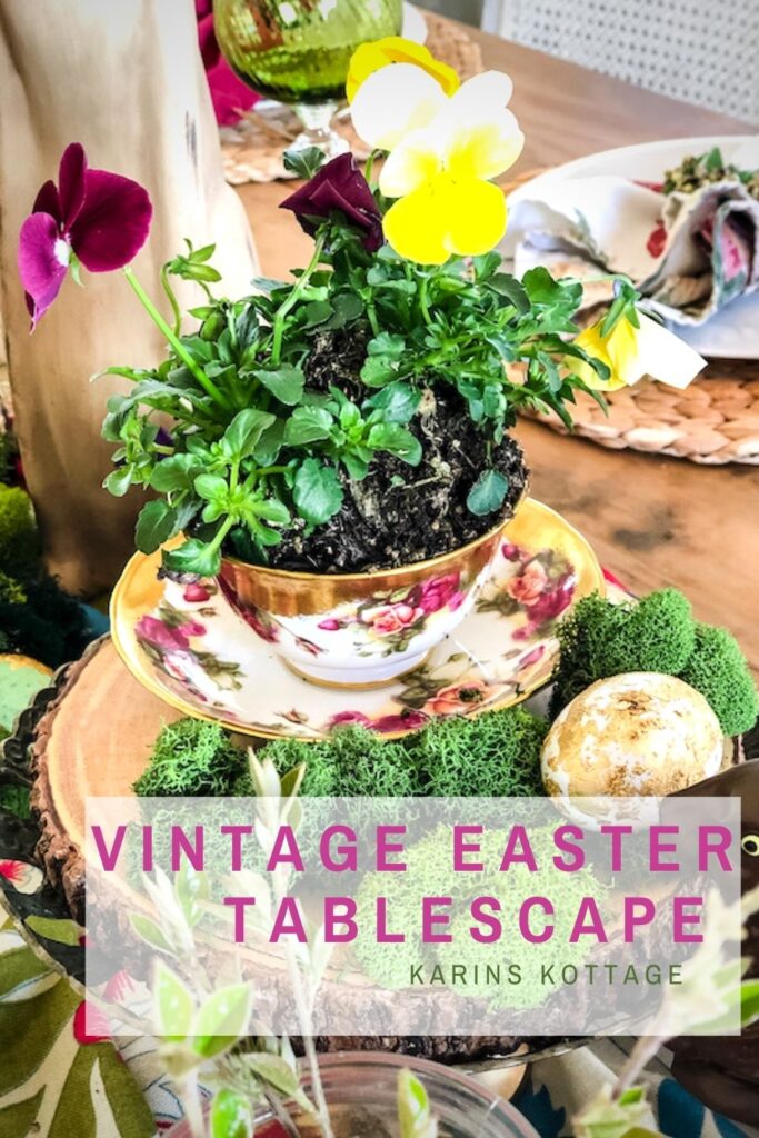 Colorful Vintage Easter Table Decor