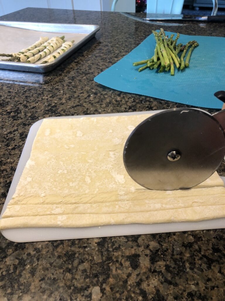 Use pastry cutter to cut puff pastry 