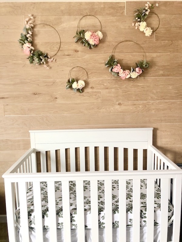 underlayment board cut into shiplap for baby nursery