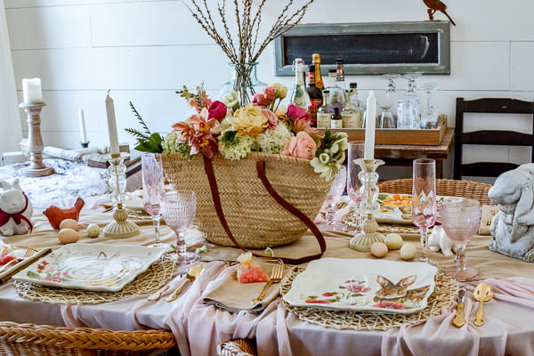 straw basket centerpiece