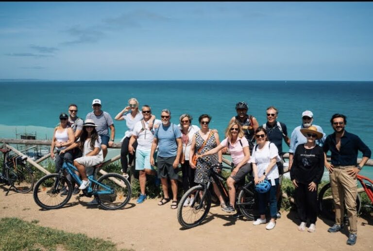 Group bike ride in italy