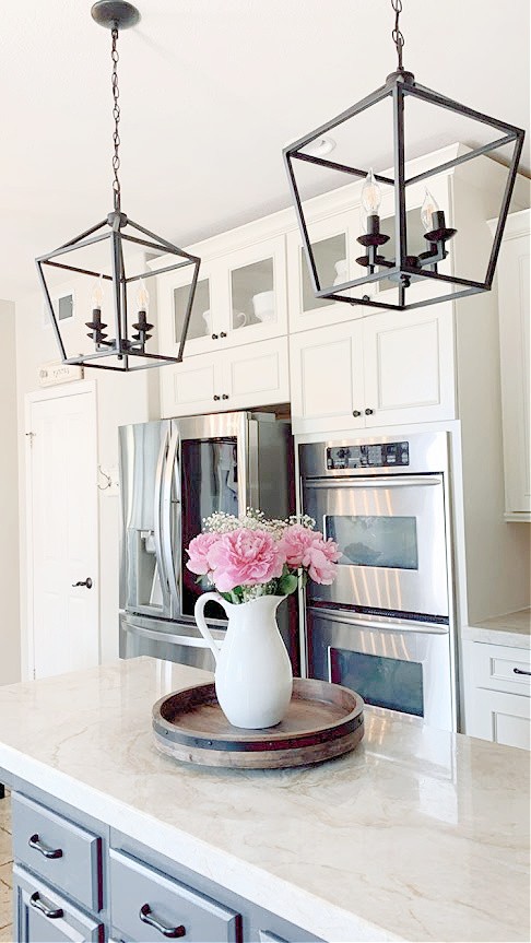 Kitchen update with lighting Centerpiece Wednesday Linky party #228