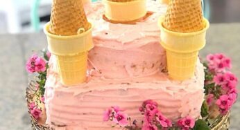 How to make easy pink castle cake