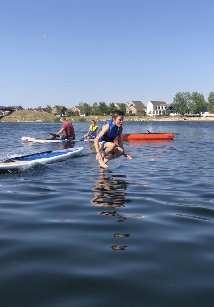 jumping in the lake