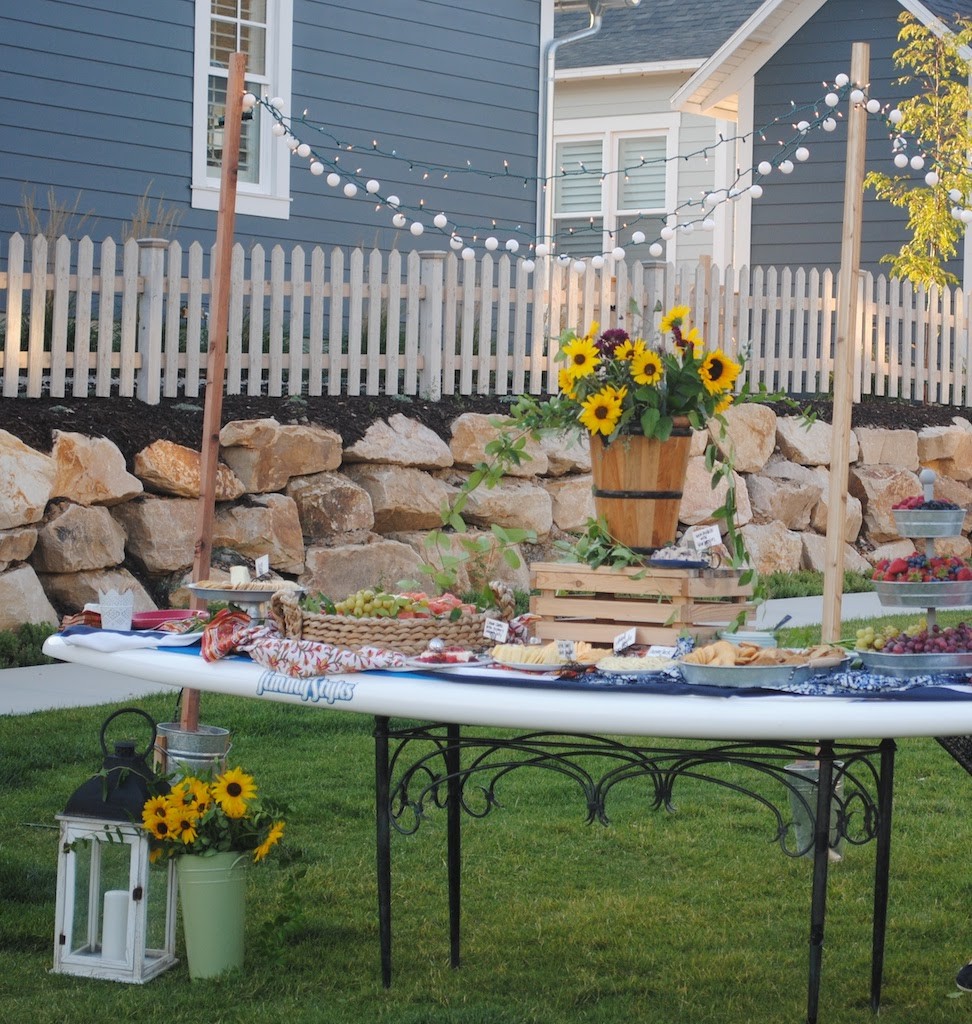 paddle board table for lake party