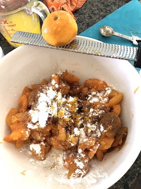 Apricot summer crisp dessert

