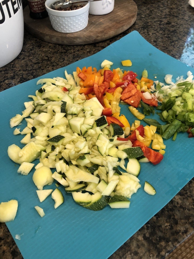 chop up vegetables