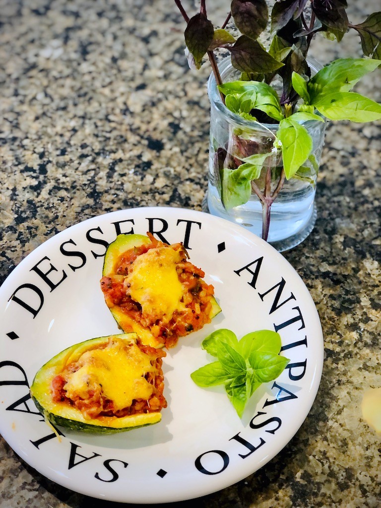 Turkey zucchini boat appetizers