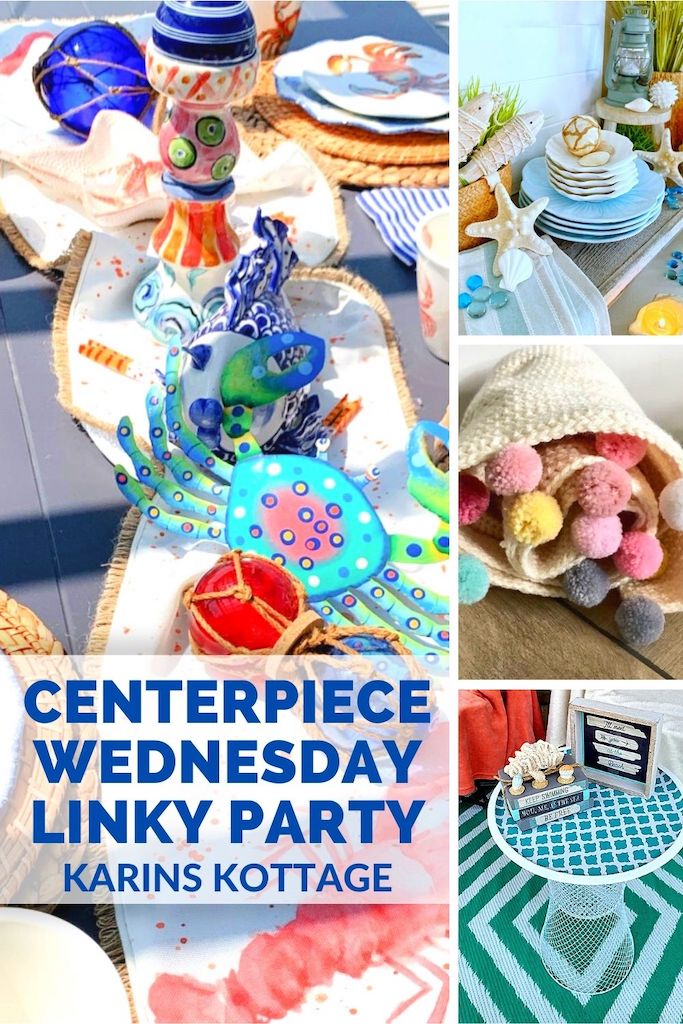 Beachy centerpiece Wednesday linky party