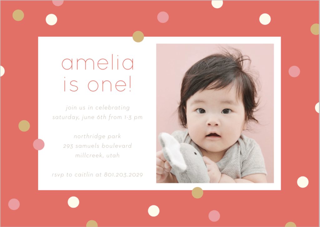 basic invites 1st birthday invitation card