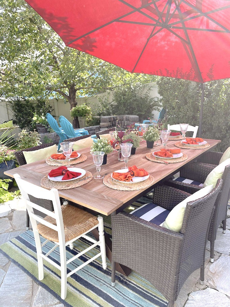 early fall tablescape outdoors