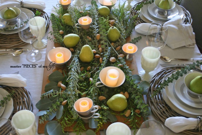 Pear tablescape 