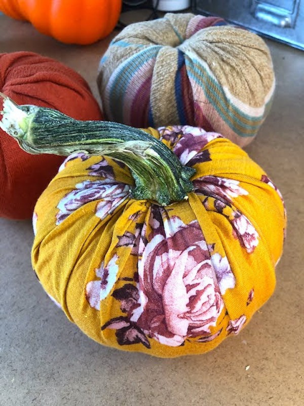 how to make the easiest fabric wrapped faux pumpkin