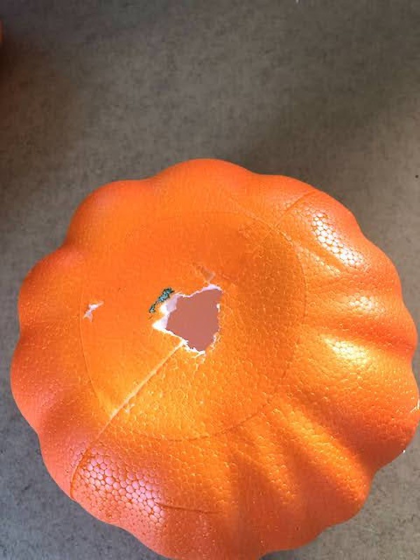 make hole in pumpkin for fabric