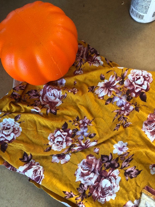 recycle t-shirt for fabric wrapped pumpkin