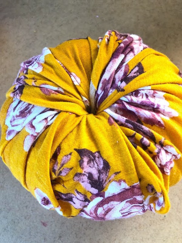 How to make a t-shirt wrapped faux pumpkin