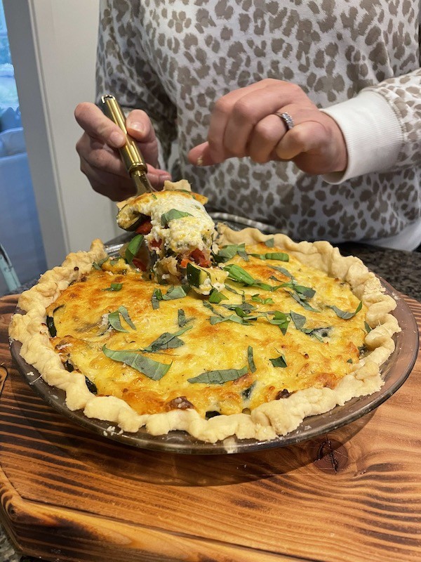 Homemade vegetable cheese pie with flaky crust- Karins Kottage