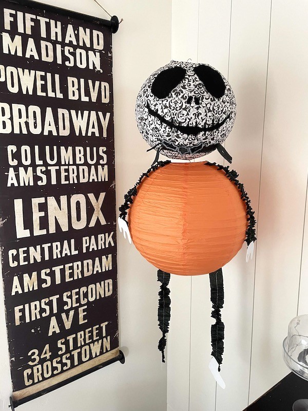 How to make a Jack Skellington pumpkin paper lantern- Karins Kottage