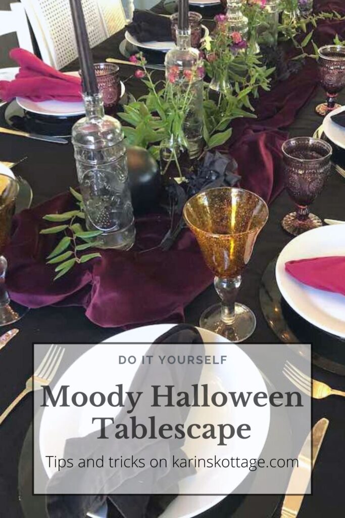 Do it yourself Moody Halloween Tablescape- Karins Kottage