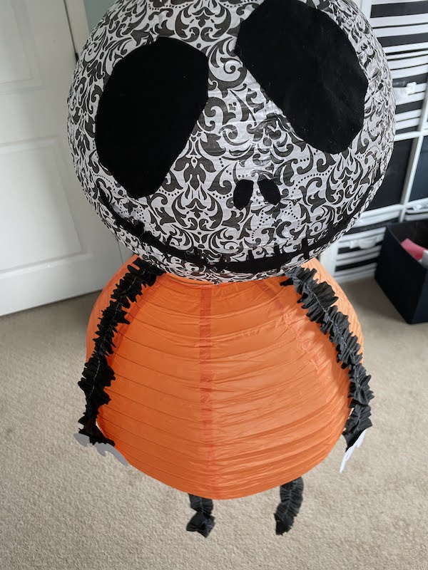 How to make paper lantern of Jack Skellington- Karins Kottage