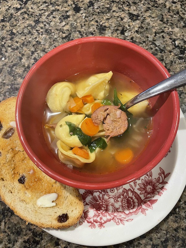 tortellini kielbasa spinach soup recipe- Karins Kottage