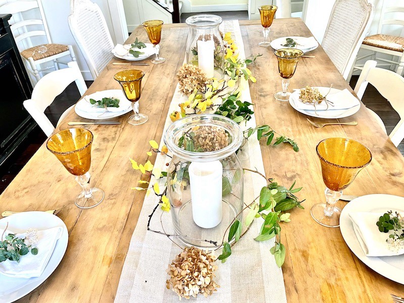 simple easy Thanksgiving Tablescape Karins Kottage