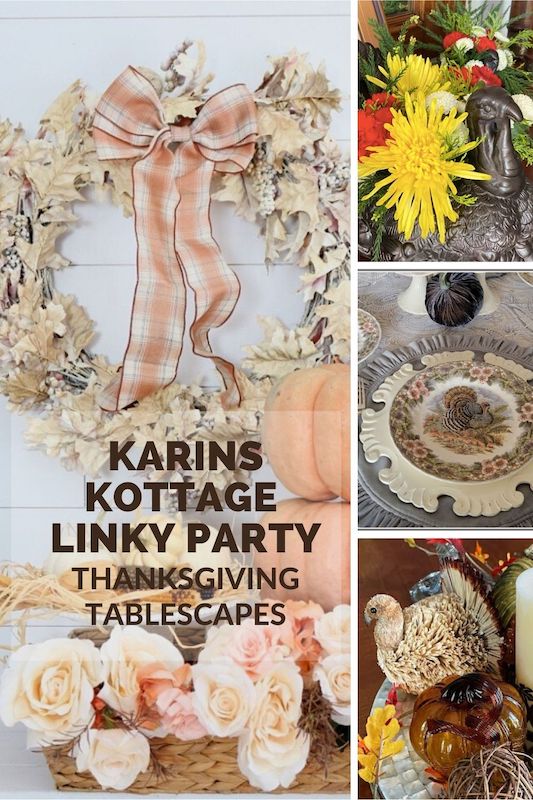 karins kottage linky party Thanksgiving decor and tablescape