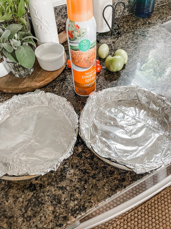 Prepping cake pans- Karins Kottage