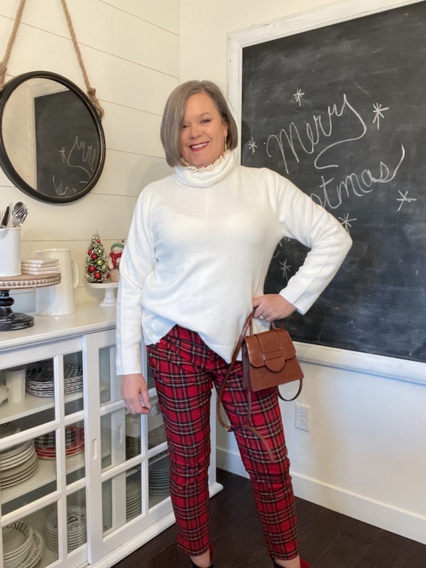 Plaid pants and store top